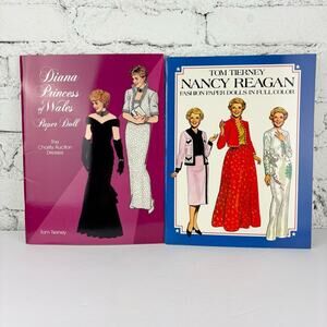Vintage Princess Diana & Nancy Regan Paper Doll Books Deadstock